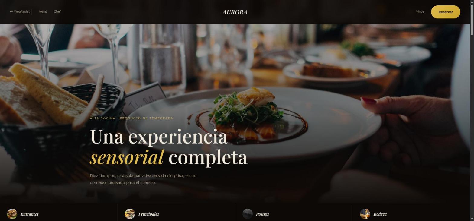 Aurora Restaurant — web de alta cocina